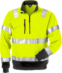 Fristads High Vis Zipper-Sweatshirt Kl. 3 728 SHV – Warnschutz-Gelb/Schwarz