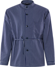 Fristads Baumwoll-Hemd Langarm 431 VL – Blau/Weiß
