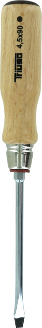 Schraubendreher mit Holzheft, Schlitz, 0,7 x 4,5 x 90 mm