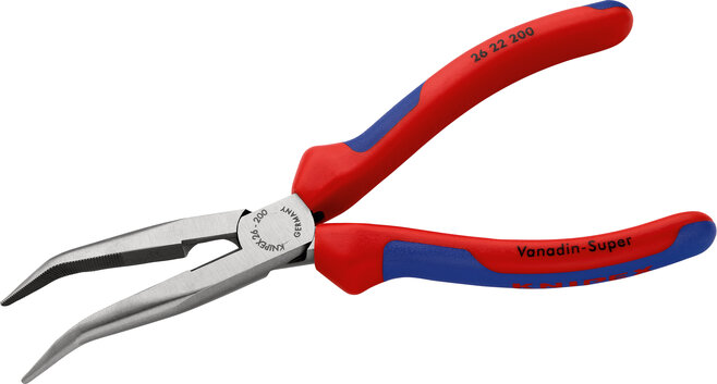 Flachrundzange abgewinkelt mit Schneide
