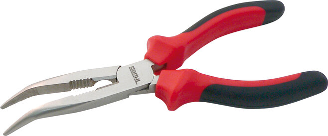 Flachrundzange abgewinkelt mit Schneide